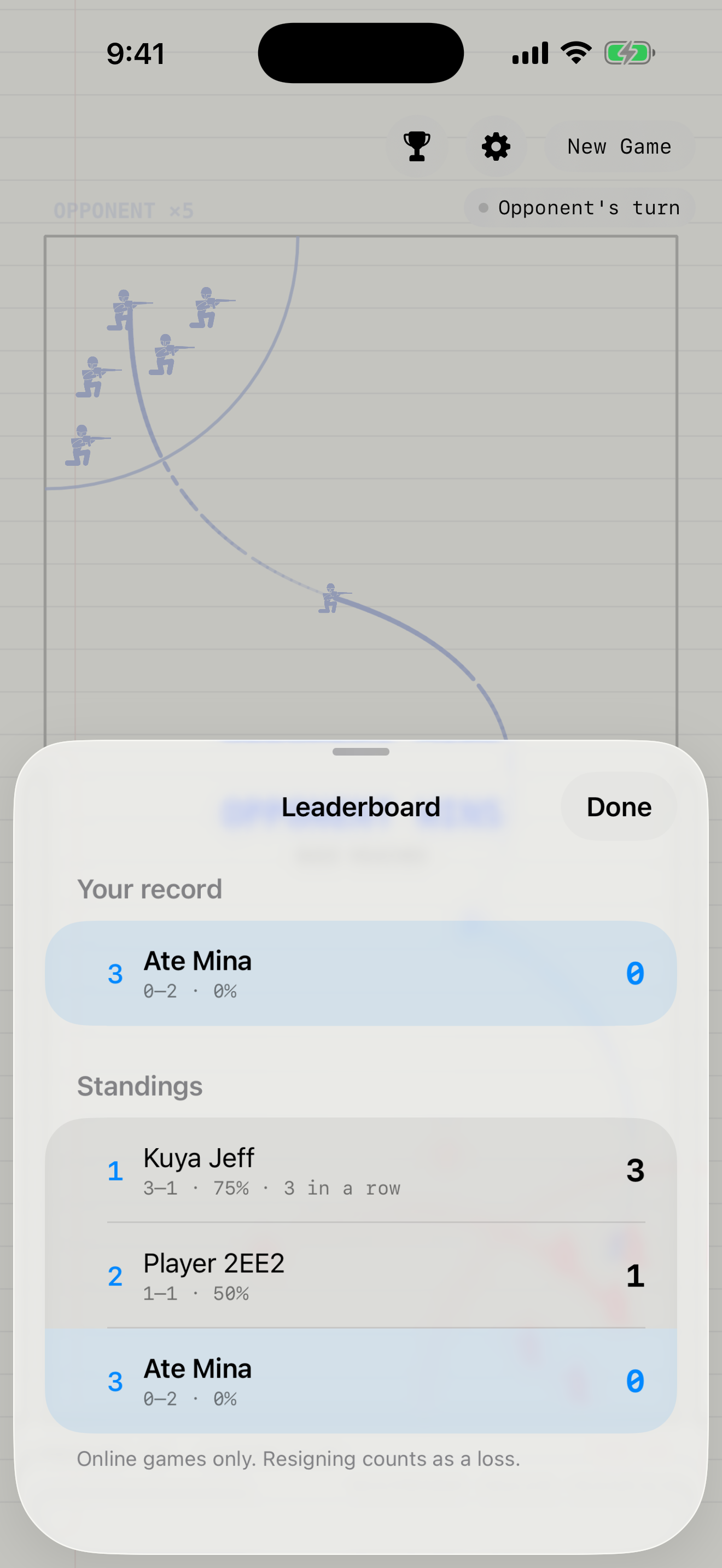 The Pitikan leaderboard with player records and streaks